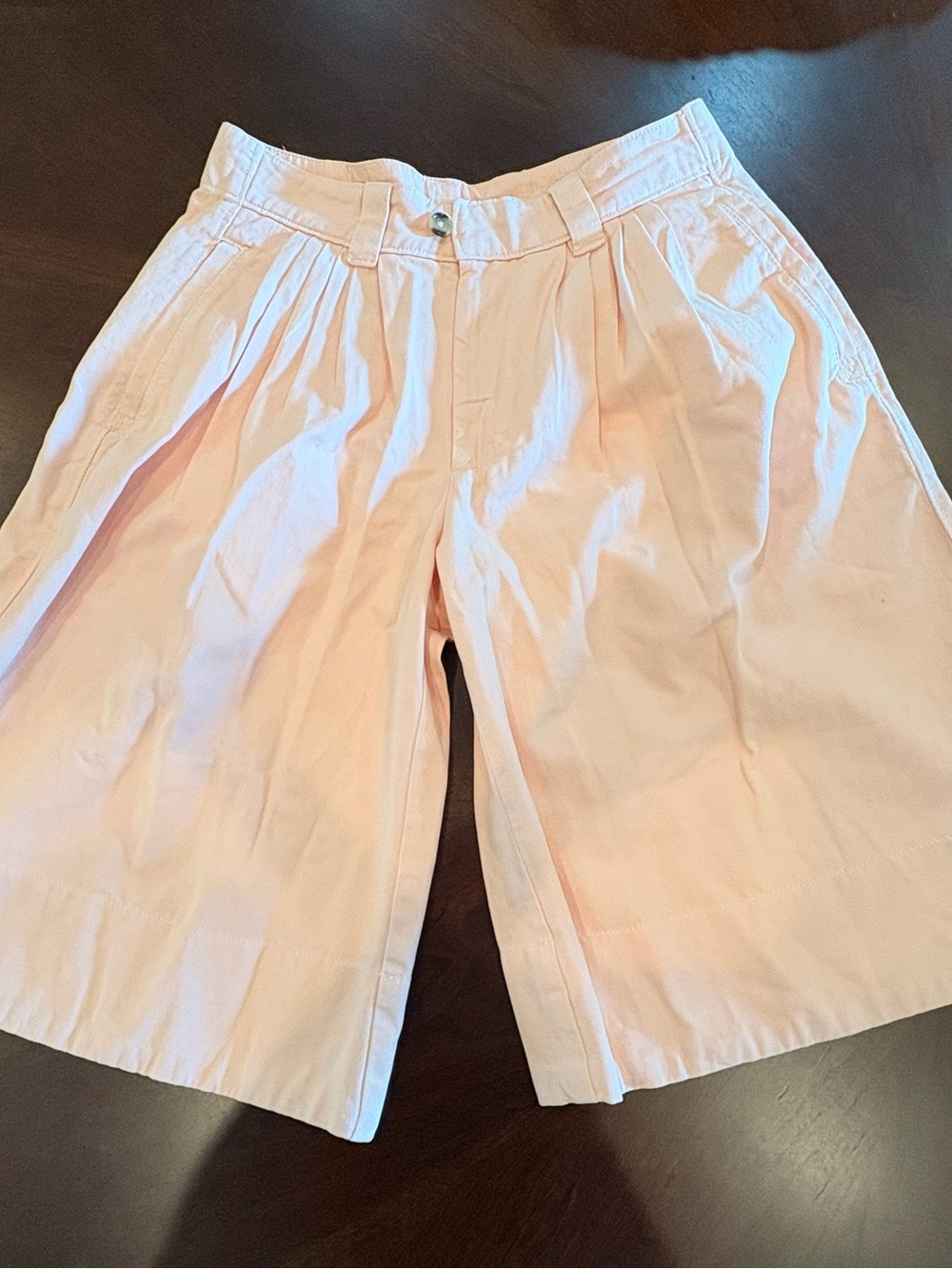 Free People Light Pink Pleated Bermuda Shorts
